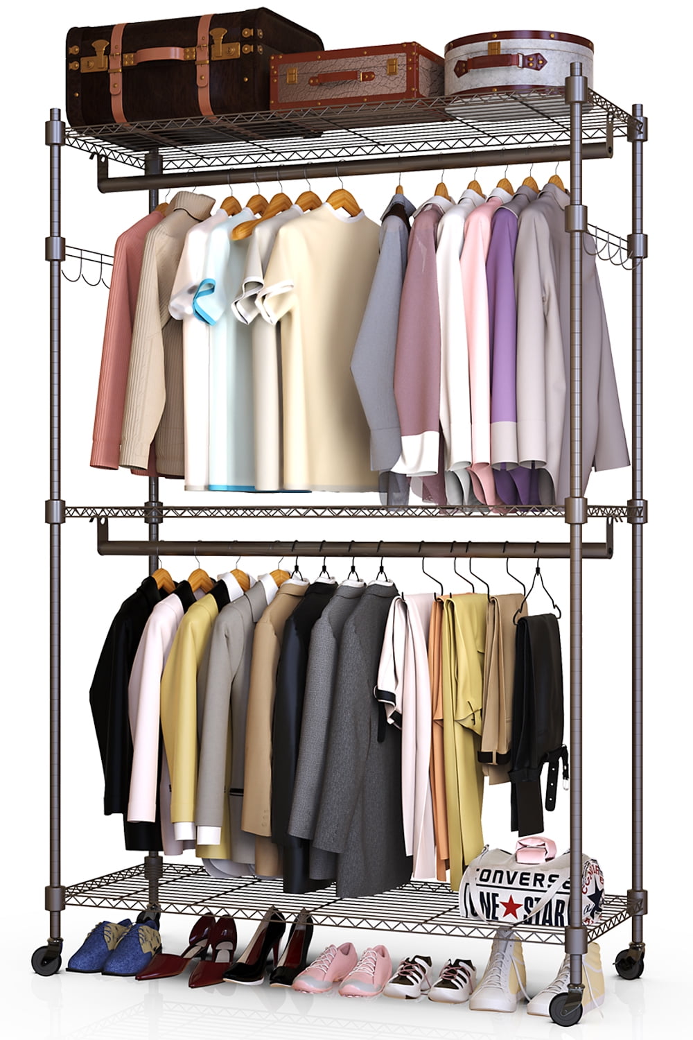 2/3 Tiers Garment Rack Heavy Duty Closet Organizer Clothes Hanger