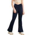 thumbnail image 1 of Sherrylily Girls Yoga Pants V Cross Waist Wide Leg Flare Pants High Waist Bootcut Pants with Pockets, 1 of 5