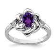 thumbnail image 1 of 925 Sterling Silver Rhodium-plated Diamond and Amethyst Ring, 1 of 2