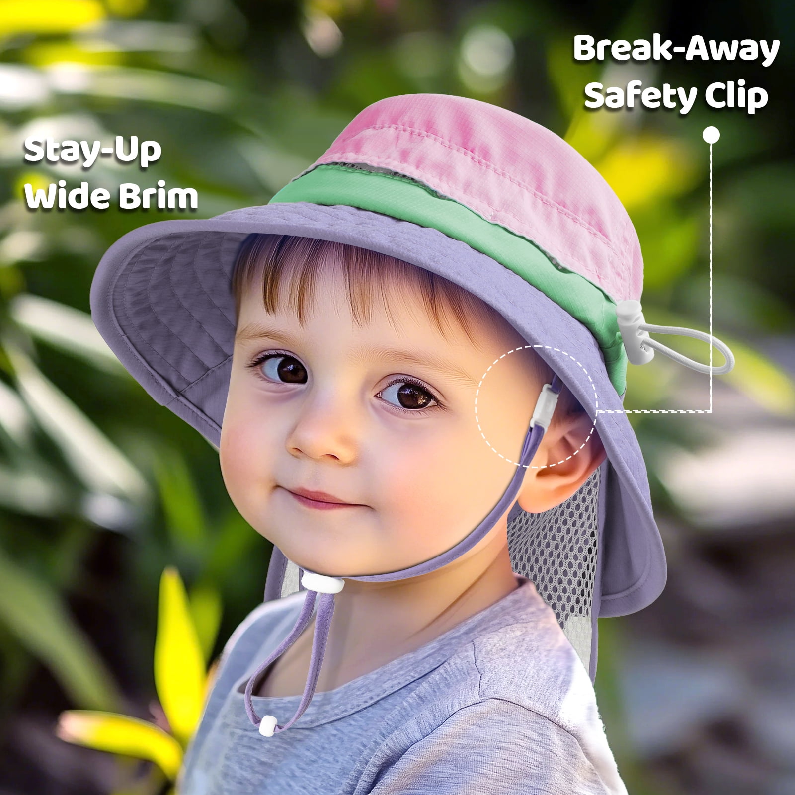 HECCEI Infant Sun Hat UPF 50+ Sun Protection Hat, 0-6 Months, Purple
