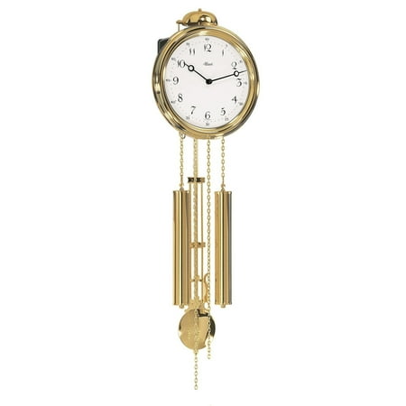 Hermle 27 Gold and White Pendulum Wall Clock