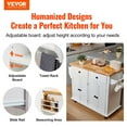 thumbnail image 2 of Vevor YDKCFDXJMDB24F20GV0 Kitchen Island Cart with Solid Wood Top, White, 2 of 5