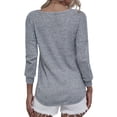 thumbnail image 7 of Xuanfei Women V Neck Long Sleeve Knitted Blouse, 7 of 7