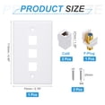 thumbnail image 2 of 2 Cat 6 Ethernet Wall Plate,3 Port F-Plug RJ45 Key-stone Jack Wall Plates, White, 2 of 6