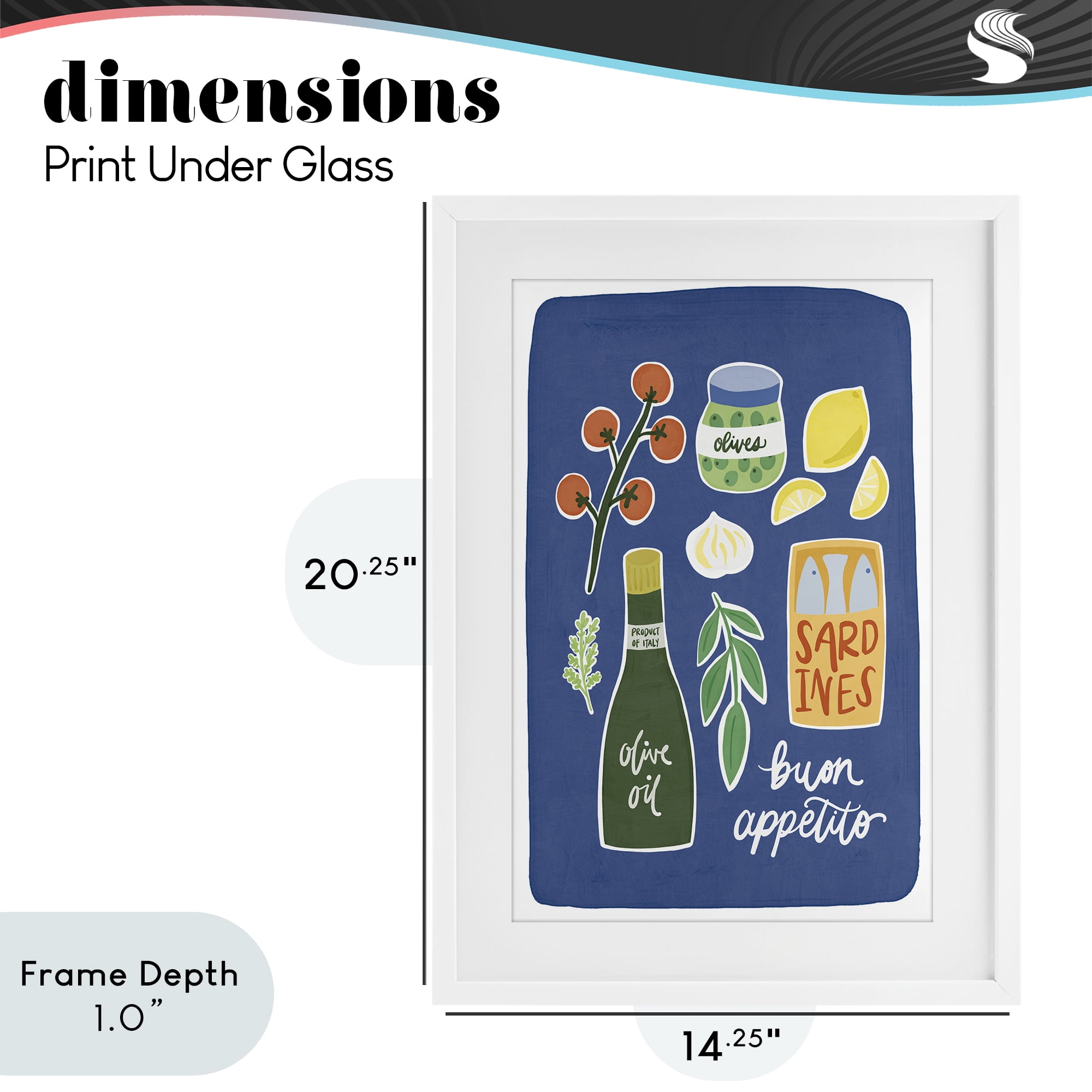 Stupell Industries Italian Kitchen Necessities White Framed Print Under Glass, design by Amanda Houston