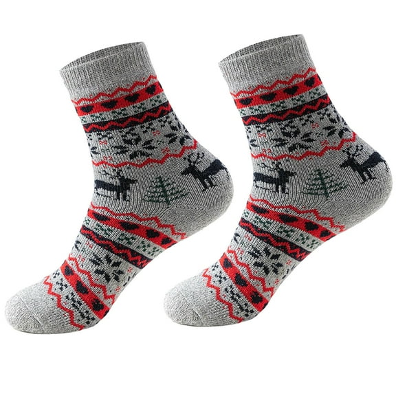 OJJCXA Womens Socks Breathable Casual Thick Thread Christmas Pattern Personalized Fashion Warm Mid Tube Winter Socks