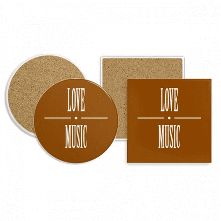 

Love Music Emotional Catharsis Coaster Cup Mug Holder Absorbent Stone Cork Base Set