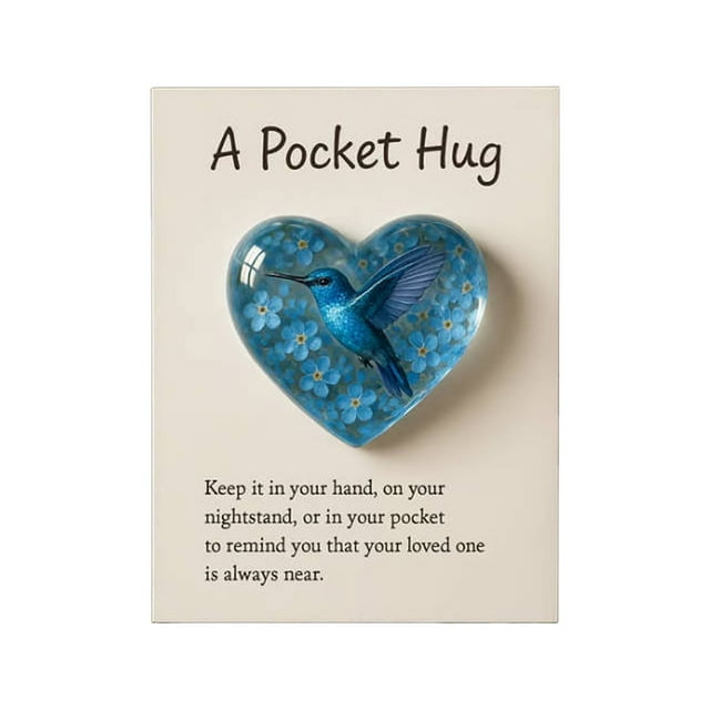 Pocket Hug Heart Keepsake Memorial Sympathy Encouragement Remembrance For Loved Ones Comfort Card Sentimental Desktop Ornament