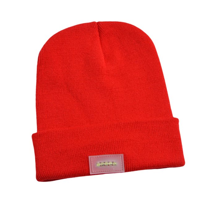 Greeniant Sombrero LED Lámpara de cabeza luminosa Gorra ligera Esquí al aire libre Sombrero de punto cálido para mujeres, hombres, niños, rojo Pescar Rojo Greeniant OD000808-02