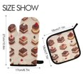 thumbnail image 2 of Yayeee Oven Mitts and Pot Holder Set of 2 Heat Resistant Kitchen Gloves Baking Hot Pad, Pink Cakes, 2 of 5