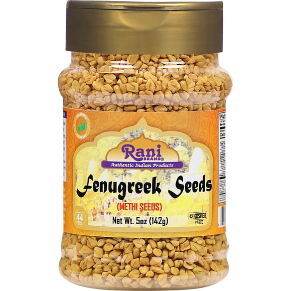 Rani Graines Entières de Fenugrec (Methi) 5oz (141g) Pot PET, Trigonella foenum graecum - Entièrement Naturelles / Véganes / Sans Gluten / non-OGM / Origine Indienne, Utilisées en Cuisine et Épice Ayurvédique