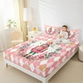 thumbnail image 4 of Feelyou Merry Christmas Child Twin Sheet Sets, Cartoon Fairy Tale Twin Fitted Sheet, Pink Plaid Buffalo Flat Sheet, Luxury Bedroom Decor, 3pcs, 4 of 7
