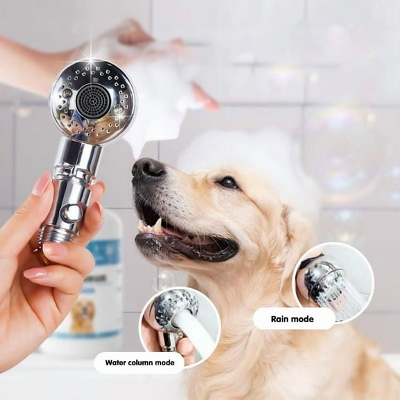 Dog Shower Attachment for Convenient Dog Bath, 2-mode High Pressure Handheld Dog Shower Head, Indoor Shower Dog Wash Sprayer
