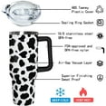 thumbnail image 2 of 40oz Cow Tumbler With Handle,Cow Print Gifts for Women,Cow Print skinny Tumbler with lid and Straw,Cow Print Coffee Travel Mug Cup Water bottle,Cow Print Stuff, 2 of 6