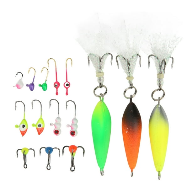 Youthink Ice Fishing Lure Jig Kit, High Carbon Steel Stainless Steel Ice Fishing Jig Head Hooks For Freshwater