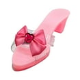 thumbnail image 3 of Dualoai Princess Dress up Shoes Dress up Kids Heels Decoration Shiny Versatile Toy Jelly Sandals for Girls for Birthday Childrens Day pink with bows, 3 of 9