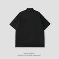 thumbnail image 4 of Retro Style Black Zipper Short Sleeve Shirt Unisex Loose Fit Polyester Casual Fashion Top Versatile Style Multiple Sizes Great for Streetwear, 4 of 8