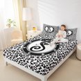 thumbnail image 4 of Feelyou Bowknot Letter S Full Size Sheets for Child, Leopard Cheetah Print Bed Sheets, Modern Fashion Style Sheet Sets, Microfiber Bedroom Decor, 4pcs, 4 of 7