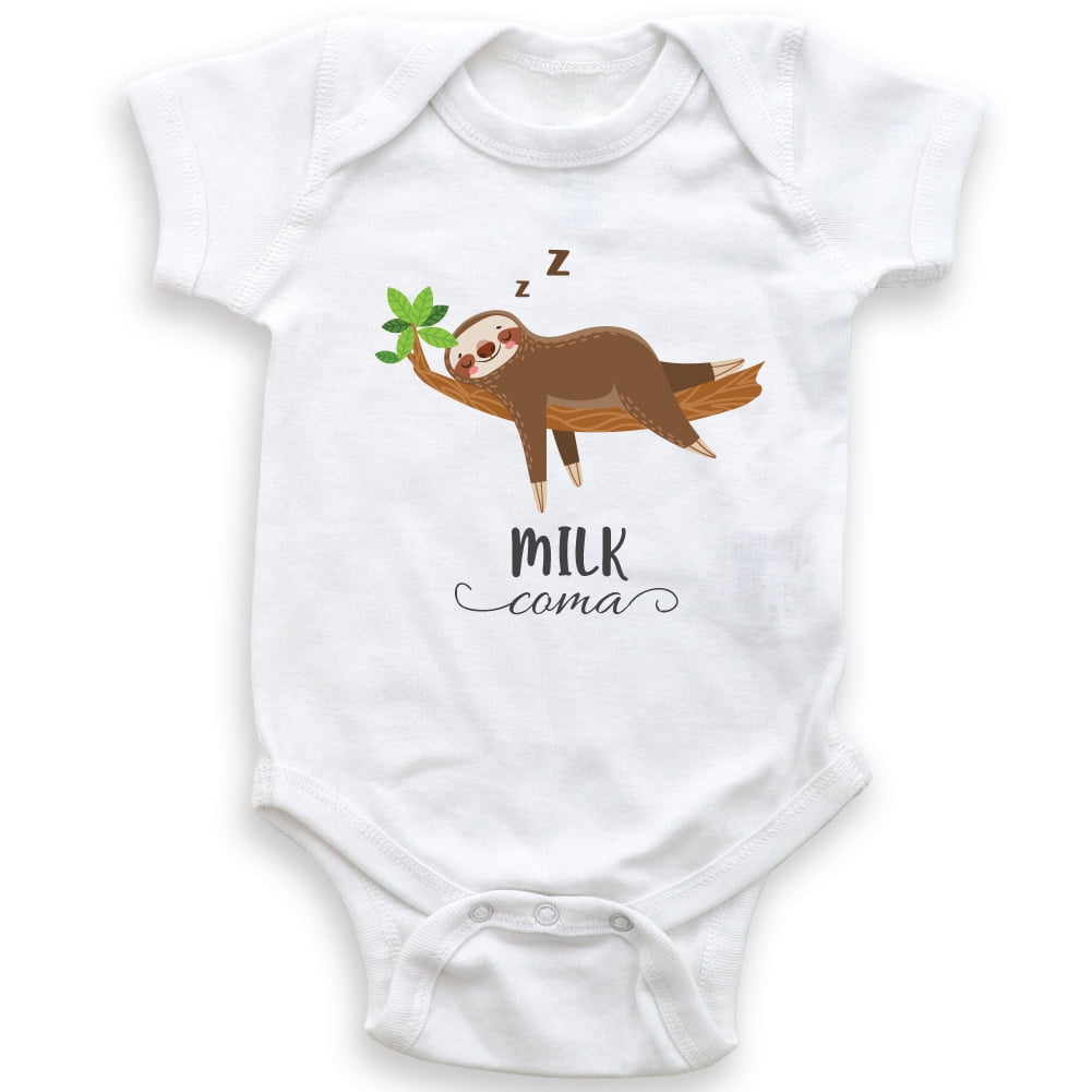 Milk Coma - Funny Baby Sloth - Baby Bodysuit - Unisex Clothing - Baby ...