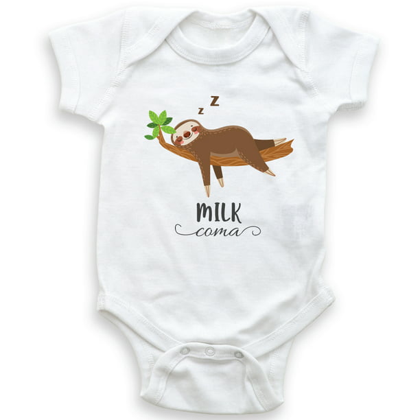 Glory Be Co - Milk Coma - Funny Baby Sloth - Baby Bodysuit - Unisex ...