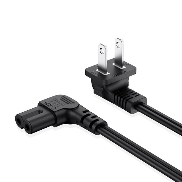 Cable de alimentación para TV IJP de 6 pies, ángulo de 90 grados, 18 AWG, 2 clavijas a forma de L