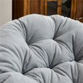 thumbnail image 6 of 360° Papasan Swivel Chair, Swivel Accent Chair with Sturdy Frame and Iron Base, Chenille Upholstered Swivel Barrel Chair, Large Saucer Chair Round Reading Chair for Living Room, Light Grey, 6 of 7