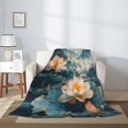 thumbnail image 2 of Fuzoiu Mountain Lotus Serenity Print Flannel Throw Blanket,Light Weight Warm Decorative,Throw Blanket Cover for Sofa, Couch, Bedroom,Travel-80"x60", 2 of 6