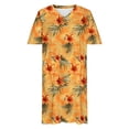 thumbnail image 4 of Blmnix Fit & Flare Dress Women Floral Dress Beach Hawaiian Dresses Petticoat V-Neck Cocktail-Length Short Sleeve Adaptable Casual Summer Dresses for Women XXXL, 4 of 8