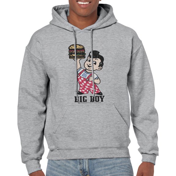 Big Boy Standing Men Sports Grey Hoodie NEW Size S, Male Small