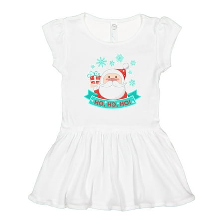 

Inktastic Santa Claus with Snowflakes Ho Ho Ho Gift Toddler Girl Dress