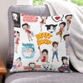 thumbnail image 1 of Betty Boop Fundas de almohada de terciopelo con tema, regalos de funda de almohada, decoración para el hogar, cojín de lanzar, regalo de cumpleaños para fans y parejas. 50cm x 50cm., 1 of 6