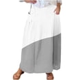 thumbnail image 2 of Spring Dresses for Women 2025 Viikei Women's Stretchy Pencil Skirt for Office,Women's Printed Elastic Waistband Pleated Pocket Skirt With Mid Calf Skirt Gray S, 2 of 5
