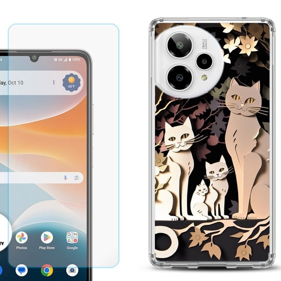 Phone Case for Cricket Icon Pro 2026, with Screen Protector, by OneToughShield - Cat Craft