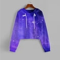 thumbnail image 2 of Xudanell Womens Cropped Sweatshirt Tie Dye Graphic Print Hoodie Women Blouses Sweatshirt Going Out Top Dark Purple XL, 2 of 5