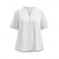 thumbnail image 4 of GigrtiJin Plus Size T Shirts for Womens Summer Short Sleeve Tees Loose Casual Solid Color Pull On V Neck Basic T Shirts XL-5XL, 4 of 5