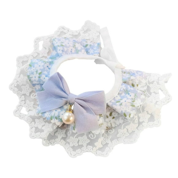Cat Bib Decorative Soft Pretty Floral Print Pet Cat Bowknot Collar