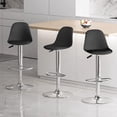 thumbnail image 2 of Bar Stools Set of 2 Morden Height Counter Bar Stools with Polypropylene Back and Leather Seat，Swivel Adjustable Stool Chair for Home Kitchen Island Black, 2 of 8