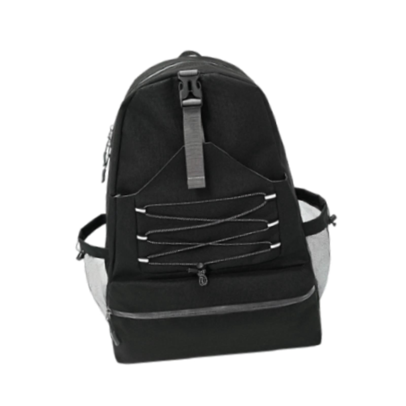 QccHieUs Large Tennis Bag Badminton Racket Bag Backpack Secure Reflective Strips Portable Black