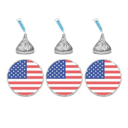 Custom Label Chocolate - Global World Flag Party Collection, Chocolate Drop Label Stickers, United States, 216-Pack