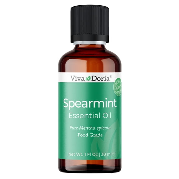 Viva Doria Spearmint Essential Oil, 30 ml (1 fl oz) – Food Grade, Spicata Variety, 100% Pure, Natural Oil for Aromatherapy