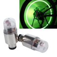 thumbnail image 1 of 2 piezas Led Flash neumático rueda válvula vástago luz para coche cicleta rueda automática neumático luces bombilla accesorios Verde, 1 of 8