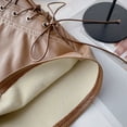 thumbnail image 6 of Kids Girls Leather Shorts High Waisted Straight Leg Y2K Shorts with Pockets Elastic Half Zip Skinny Going out Slim Fit Outfit, 6 of 7