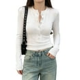 thumbnail image 1 of Xuyuer Women's Solid Color Waist Cinching Slim V-neck Long Sleeve Shirt, Tailored Blouse for Professional Attire, Formal Events and Flattering Office Wear, 1 of 7