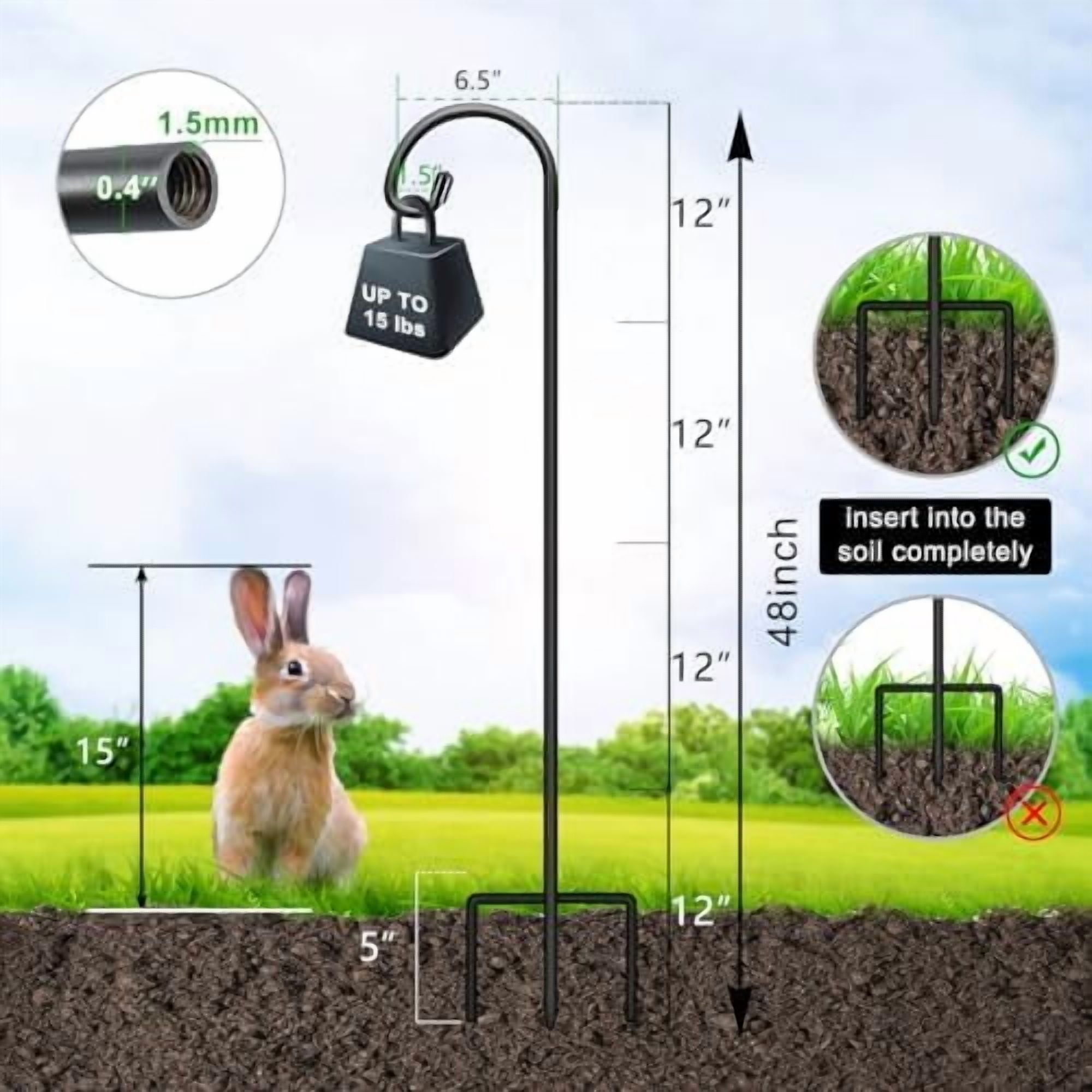 Jointown Adjustable 48 Inch Small Shepherd Hooks for Outdoor, Garden Hook for Lanterns, Shepard Hooks for Hanging Plants, Bird Feeders, Solar Lights, Mason Jars, Weddings Decor,2 Pack
