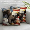 thumbnail image 3 of Nawypu  4th of July American Flag Patriotic Decorative Throw Pillow Cover, Memorial Day America Eagle Stars Stripes Pillowcase, USA Veterans Day Vintage Cushion Case Home Decor, 3 of 5