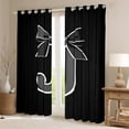 thumbnail image 2 of Erosebridal Monogrammed J Curtains and Drapes (42x84), Initial Letter 30%-50% Blackout Curtains for Bedroom, Gray Bow Curtains for Living Room, Window Curtains Bedroom Decor, 2 of 6