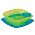 thumbnail image 2 of Compac Home Take-A-Dip 2-Side Lunch Box with Salad Dressing Container, Portion Control, Blue-Green, 2 of 8