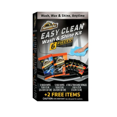 Armor All Easy Clean Wash & Shine Kit, 6 pcs, Car Wash and Wax (Best Car Cleaning Kit)