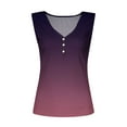 thumbnail image 5 of Women's Gradient Camisoles Sleeveless Tunic Ribbed Knit Vest V Neck Button Up Tank Top Summer Casual T-shirts Ombre Tees, 5 of 5
