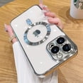 thumbnail image 1 of Funda Magsafe transparente de carga inalámbrica de lujo para iPhone 14 13 12 11 Pro Max X XR XS 7 8 Plus SE 2020 22 Mini funda suave, 1 of 4